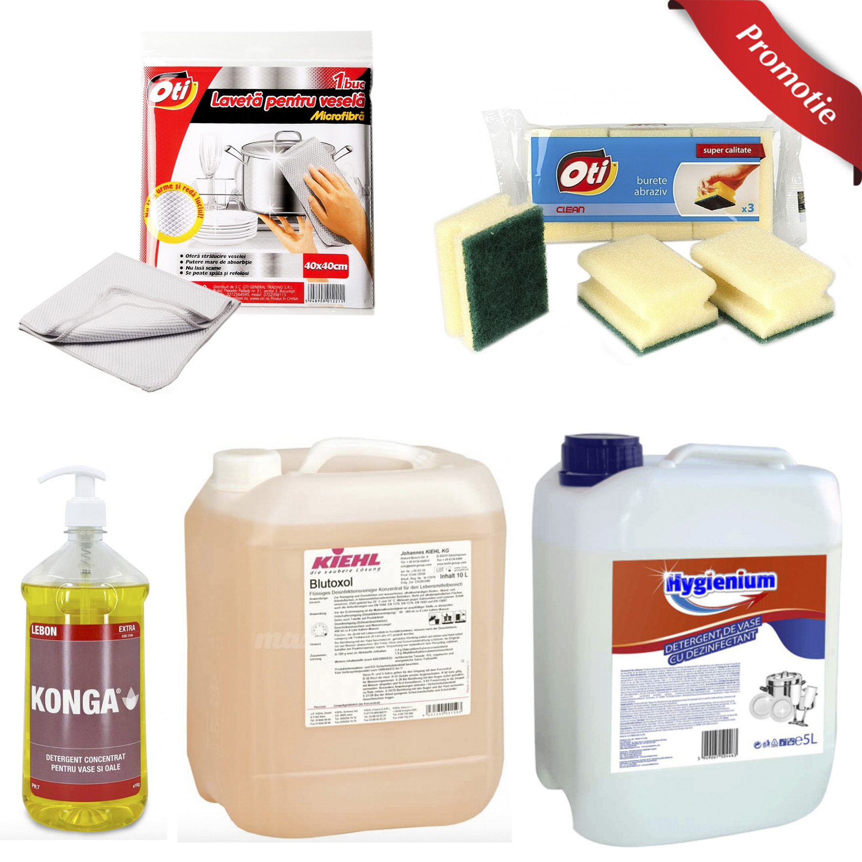 Pachet detergenti si accesorii bucatarie